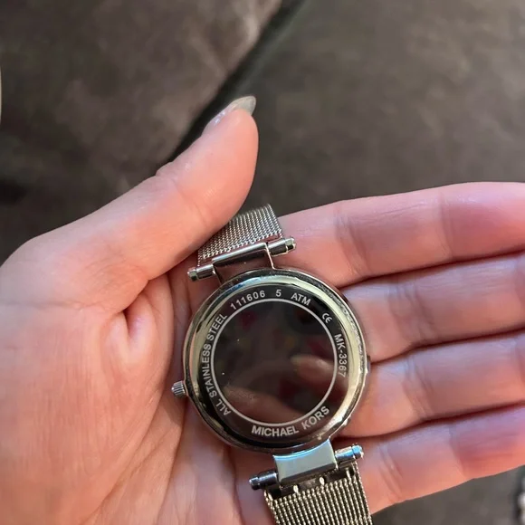 michael kors mk3367 darci silver mesh s/steel crystal pave ladies classic watch - Picture 3 of 6